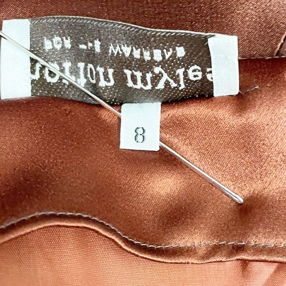 NWT Morton Myles The Warrens Vintage 1980s Bronze Satin Drop Waist Dress Size 8 - Picture 9 of 15